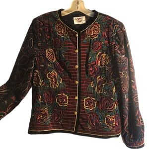 Beautiful velvety embroidered jacket from Japan Size L